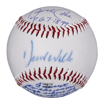 New York Yankees "Perfect Game" Pitchers Multi-Signed Baseball With 3 Signatures Featuring Don Larsen, David Wells and David Cone (Beckett)